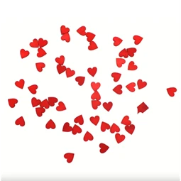 Dekoráció fa szív 2cm, 50db/csomag, piros