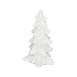Dekoráció fenyőfa poly 5x4,7x8,7cm fehér