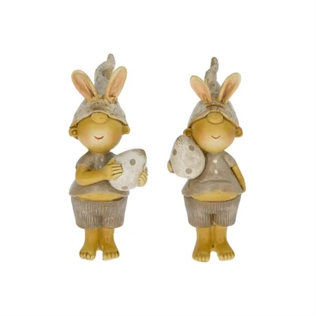 Dekoráció gyerek nyuszifüllel tojással álló poly 3,5x3,5x9,5cm bézs 2 féle 1db, figura nem választható