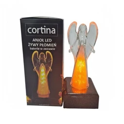 Dekoráció gyertya angyal láng hatással LED-es műanyag 6x15x6cm átlátszó