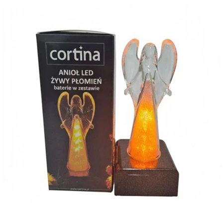 Dekoráció gyertya angyal láng hatással LED-es műanyag 6x15x6cm átlátszó