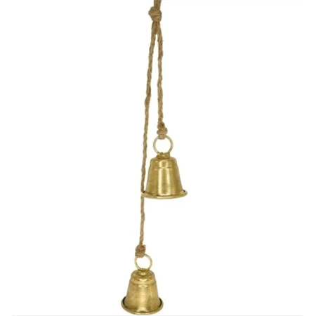 Dekoráció harang akasztós fém 6x8cm arany