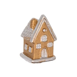 Dekoráció ház, poly, 2,1x2x3,4cm, arany/ezüst 4db/csomag