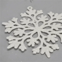 Dekoráció hópihe 9,5cm glitteres 12db/csomag fehér