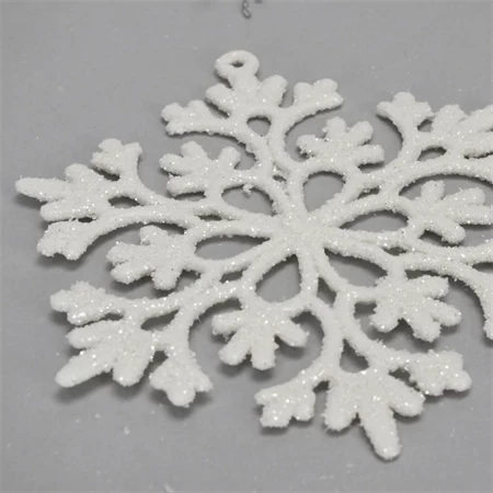Dekoráció hópihe 9,5cm glitteres 12db/csomag fehér