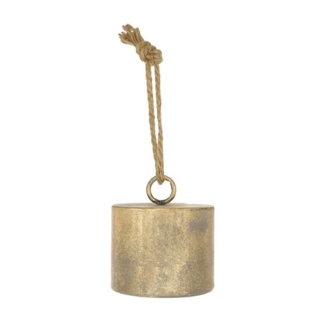 Dekoráció kolomp akasztós bádog 7x8cm antik arany