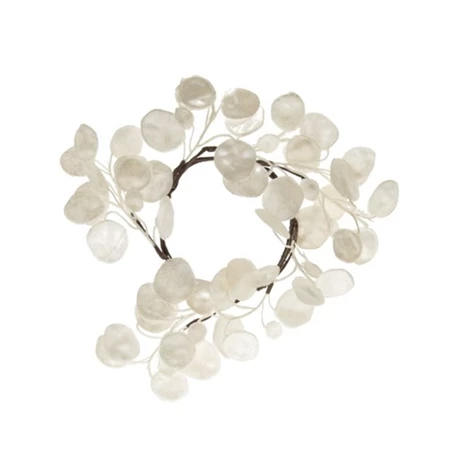 Dekoráció koszorú Lunaria, 22cm, gyöngyház