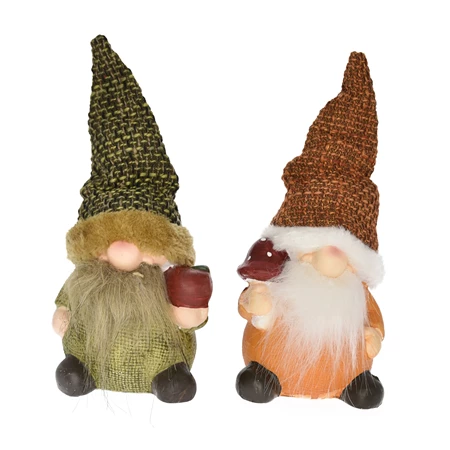 Dekoráció manó gombával álló, kerámia, 9,5x8,5x20cm, narancs-piros, 2 féle 1db, figura nem választható