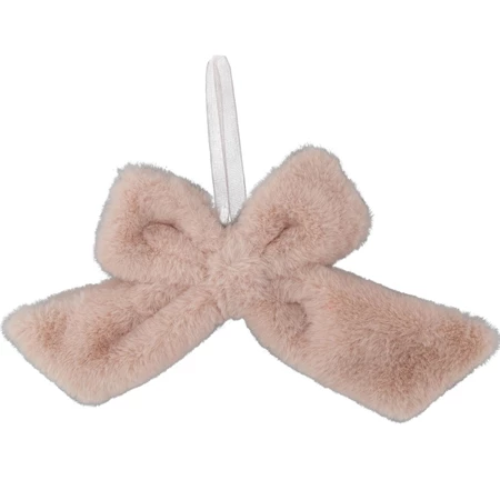 Dekoráció masni akasztós, textil, 20x25 cm, rózsaszín