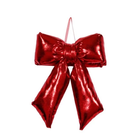 Dekoráció masni fényes textil 28x36cm piros