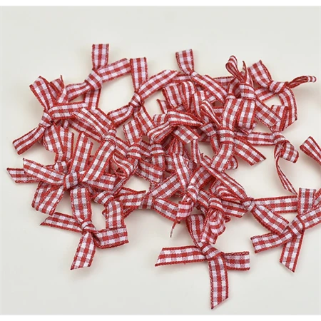 Dekoráció masni kockás piros 30db/csomag