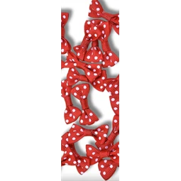 Dekoráció masni pöttyös piros 20db/csomag