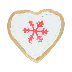 Dekoráció mézeskalács figura szív öntapadós poly 2,5x0,5x2,3 cm fehér-piros 8db/csomag