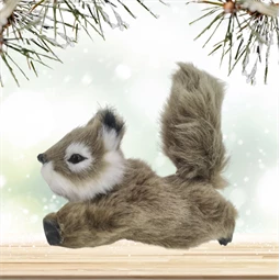 Dekoráció mókus ágaskodó, barna