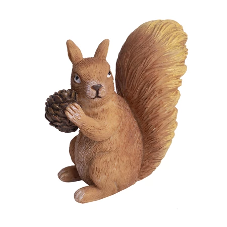 Dekoráció mókus tobozzal 6,7cm világosbarna