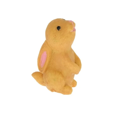 Dekoráció nyúl ülő műanyag 2,8x2,1x4,3cm barna 2db/csomag