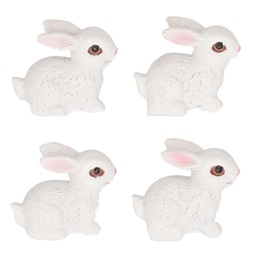 Húsvéti Őrület Dekoráció nyúl ülő poly 3,5x2x2,9cm fehér 4db/csomag