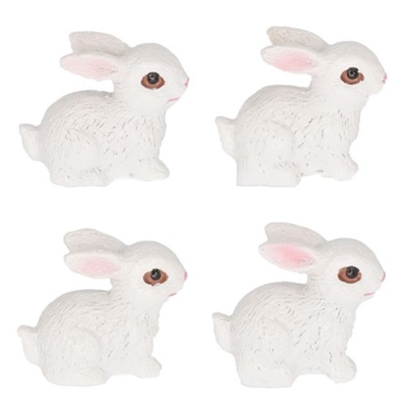 Húsvéti Őrület Dekoráció nyúl ülő poly 3,5x2x2,9cm fehér 4db/csomag