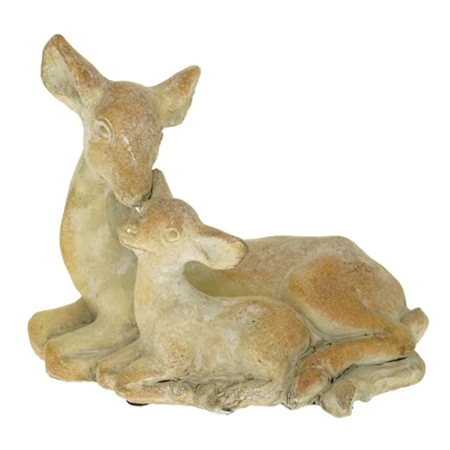 Dekoráció őz gidával, fekvő cement 20,5×12×17cm barna
