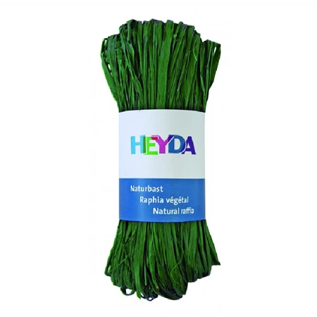 Dekoráció raffia 50gr sötét zöld természetes anyagból HEYDA