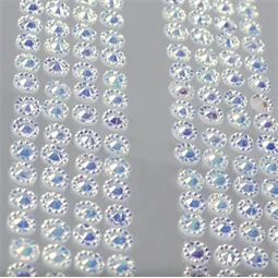 Dekoráció strasszkő öntapadós csíkok, 5x2mm fehér