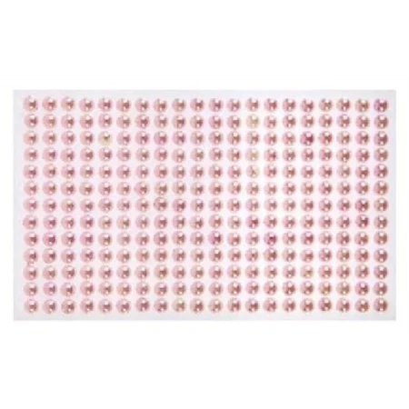 Dekoráció strasszkő öntapadós kör, 6mm babarózsaszín