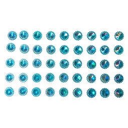 Dekoráció strasszkő öntapadós kör, irizált, gyöngyök, kék