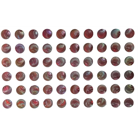 Dekoráció strasszkő öntapadós kör, kagyló forma, irrizáló