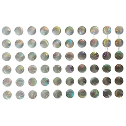 Dekoráció strasszkő öntapadós kör, kagyló minta, fehér szín