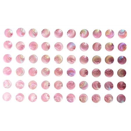 Dekoráció strasszkő öntapadós kör, kagyló minta, rózsaszín