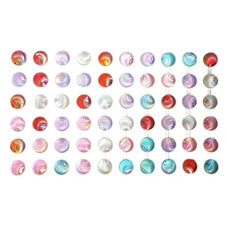 Dekoráció strasszkő öntapadós kör, kagyló minta, vegyes színek, irrizáló