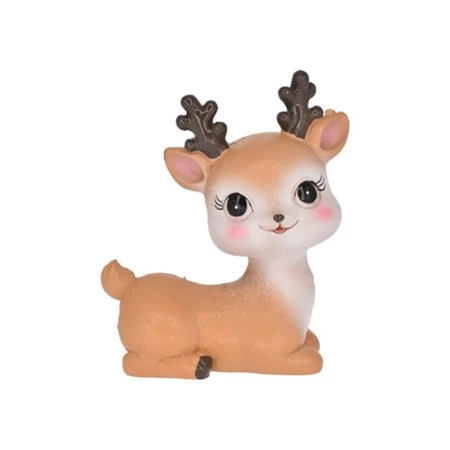 Dekoráció szarvas fekvő poly 8x4,2x9cm bézs