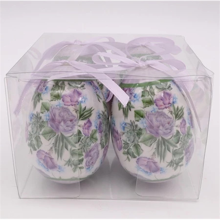 Dekoráció tojás Lila rózsa 4db/csomag