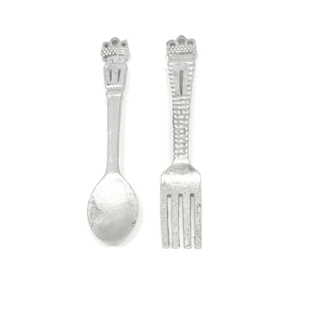 Dekoráció villa, kanál, akasztós, poly, 15x3x0.8cm, arany, ezüst, figura nem választható