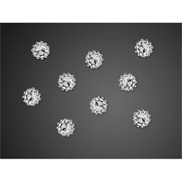 Dekoráció virág, 1cm ezüst, 10db/csomag