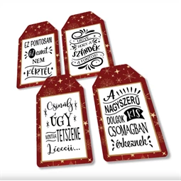 Dekorációs tábla, ajándékkísérő, nyomatott karton tábla 2mm-es, 7x4cm humoros, Csinálj úgy 4db/csomag