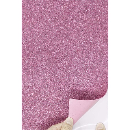 Dekorgumi A/4 2 mm glitteres, öntapadós rózsaszín