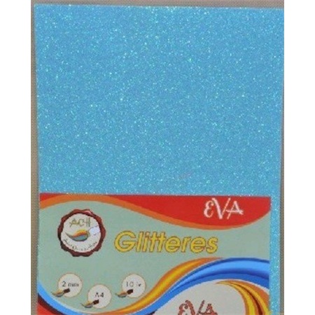 Dekorgumi A/4 2 mm glitteres, öntapadós világoskék