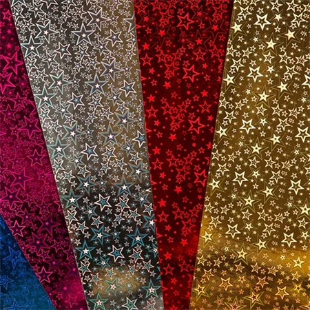 Dekorkarton 25x35cm Clairefontaine metal holografikus 195gr 5ív/csomag vegyes színekben