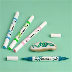 Dekormarker készlet 6db-os akril, 1-2 mm, kétvégű, KORES  K-Kreative, szinte mindenre jó