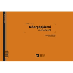 D.gépj. 21/új  A/4 Fekvő Tehergépkocsi menetlevél 100lapos PD