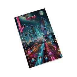 Diák zsebkönyv REALSYSTEM papírborító 125x205mm cyberpunk 2025-2026