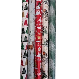 Díszcsomagoló papír 70x200cm Clairefontaine/Eurowrap tekercses 57g karácsonyi vegyes minták