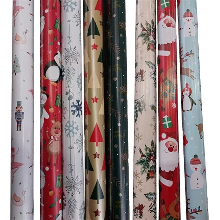 Díszcsomagoló papír 70x200cm Clairefontaine/Eurowrap tekercses 57g karácsonyi vegyes minták