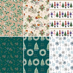 Díszcsomagoló papír 70x200cm Clairefontaine/Eurowrap tekercses 57g karácsonyi vegyes minták