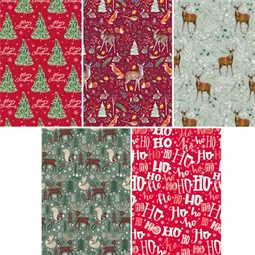 Díszcsomagoló papír 70x200cm Clairefontaine/Eurowrap tekercses 57g karácsonyi vegyes minták