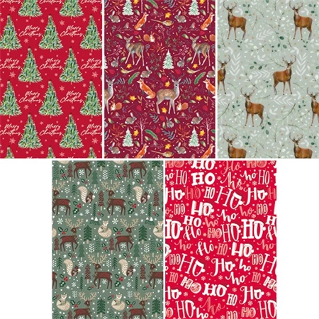 Díszcsomagoló papír 70x200cm Clairefontaine/Eurowrap tekercses 57g karácsonyi vegyes minták