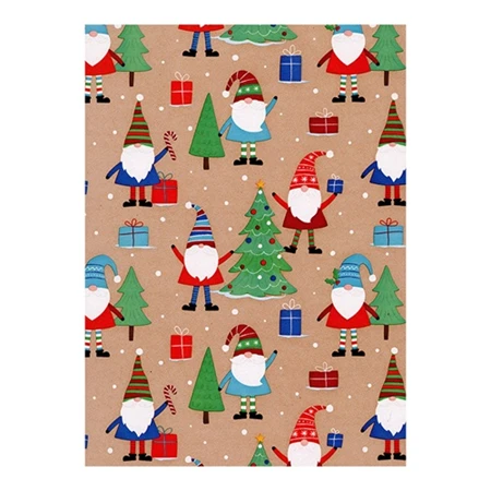 Díszcsomagoló papír 70x200cm Clairefontaine/Eurowrap tekercses 57g karácsonyi vegyes minták