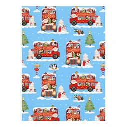 Díszcsomagoló papír 70x200cm Clairefontaine/Eurowrap tekercses 57g karácsonyi vegyes minták