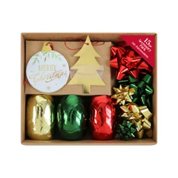 Díszcsomagoló szett Clairefontaine/Eurowrap vegyes arany, zöld, piros 15db/csomag